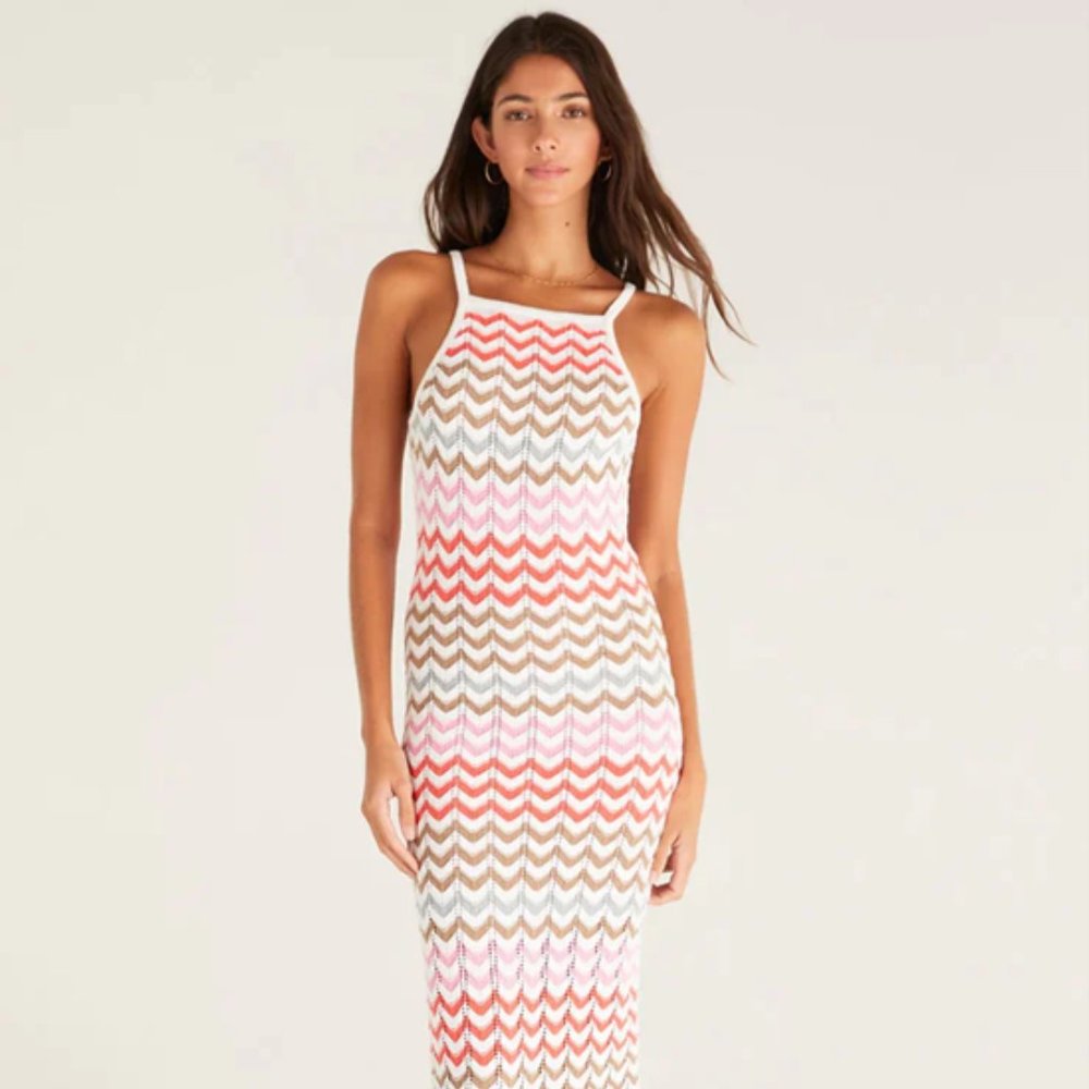 Z Supply Camille Stripe Crochet Dress Size Small